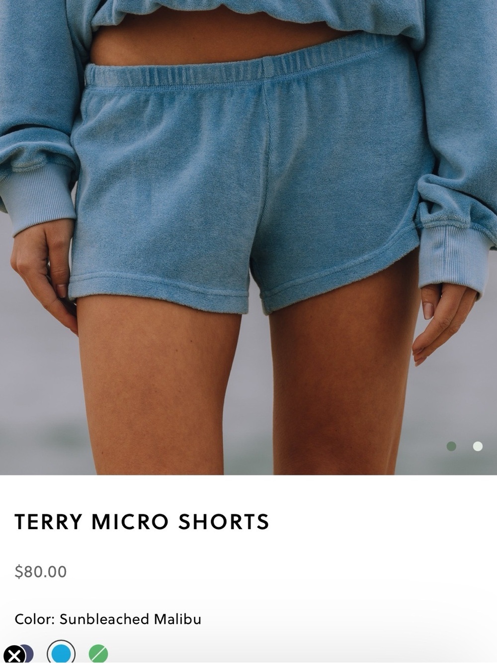 Daily Drills Terry Micro Shorts in Sunbleached Malibu Blue